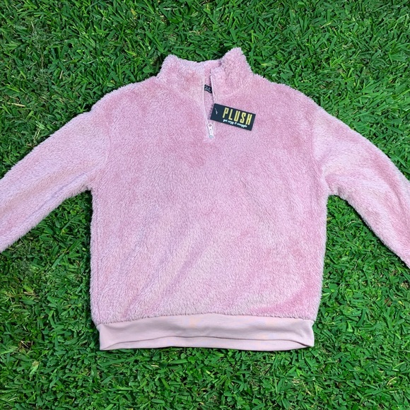 pink fluffy quarter zip - Picture 1 of 2